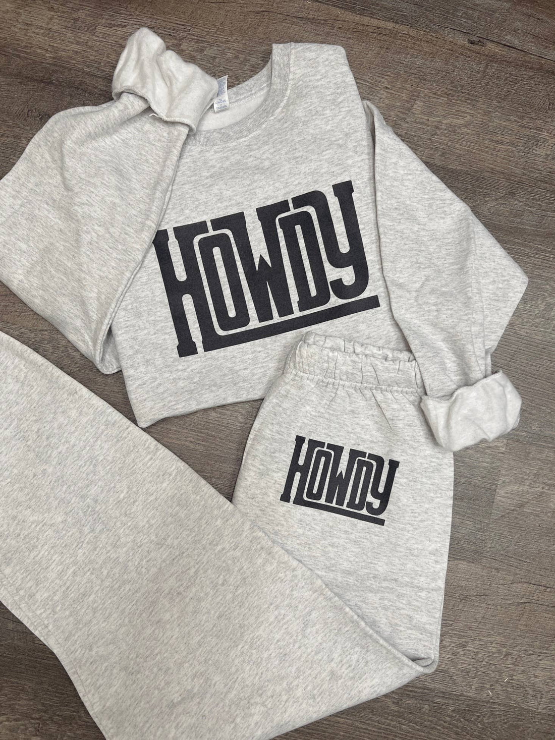 Gray hoodie and sweatpants set with &