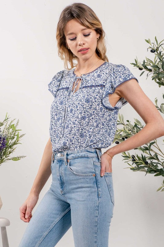 Denim Fields Top