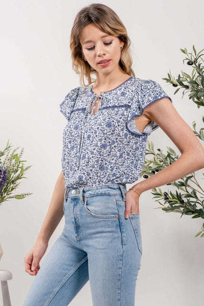 Denim Fields Top
