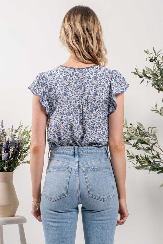 Denim Fields Top