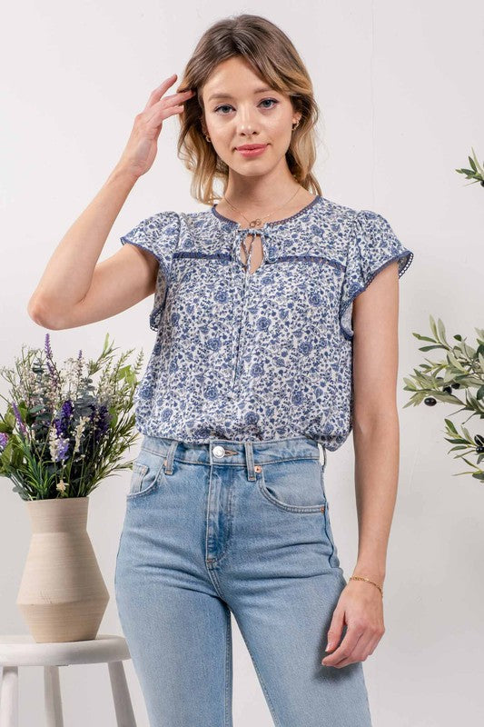 Denim Fields Top