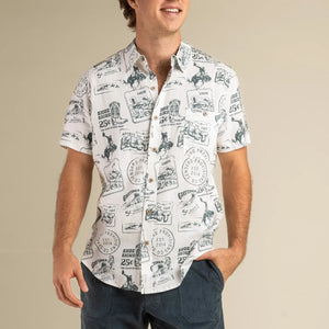 City Slicker Button Up Short Sleeve, Postcard