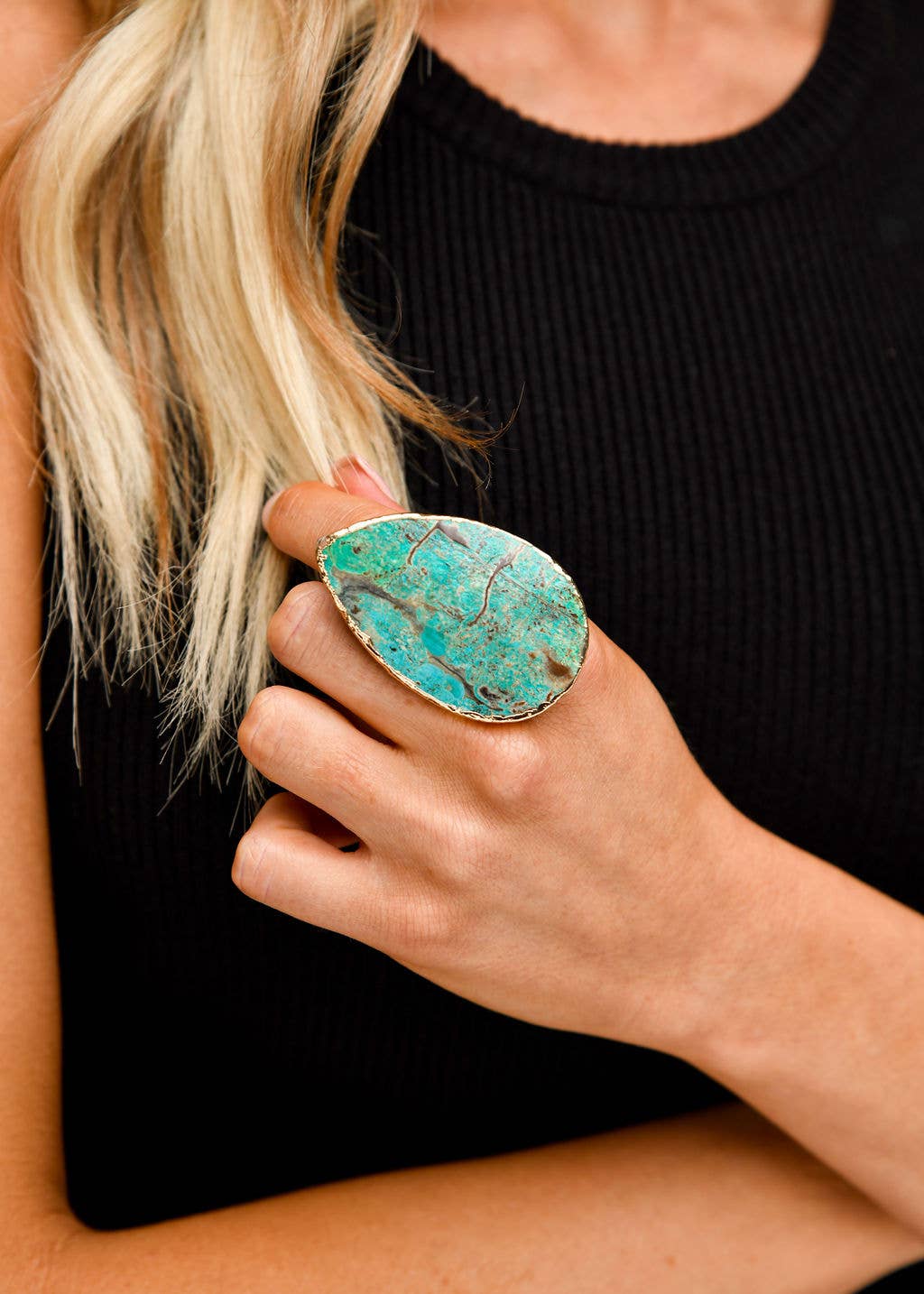 Gold Turquoise Stone Ring