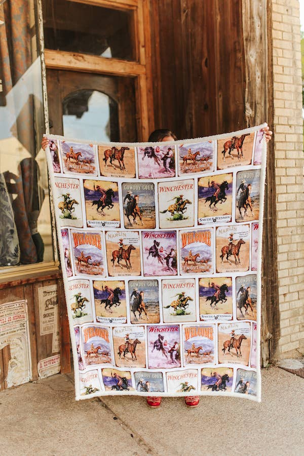 western sherpa throw blanket