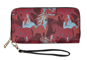 Colorful Horses Clutch Wallet