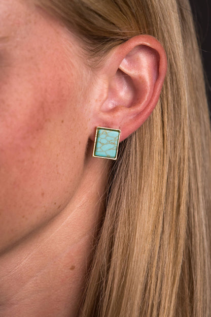 Golden Horizon Turquoise Earrings