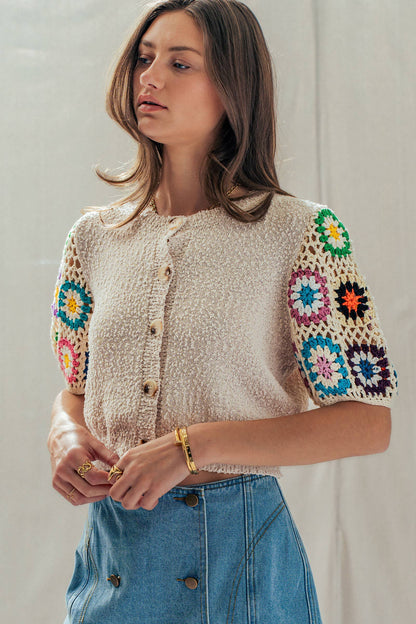 Desert Rose Crochet Cardigan