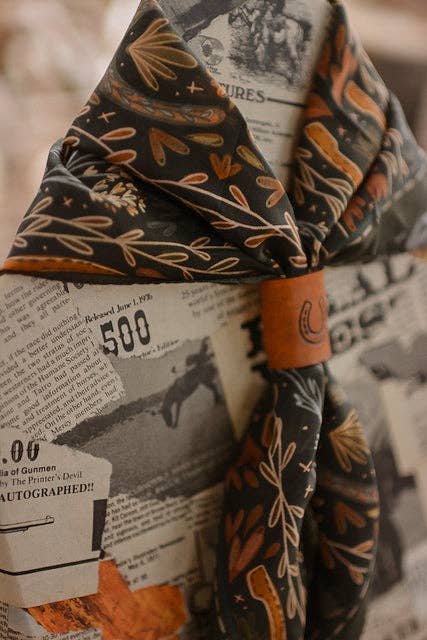 Western Harvest in Deep Juniper Silk Wild Rag