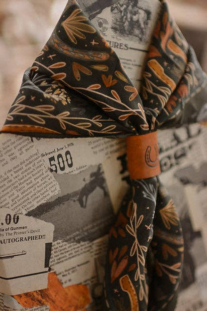 Western Harvest in Deep Juniper Silk Wild Rag