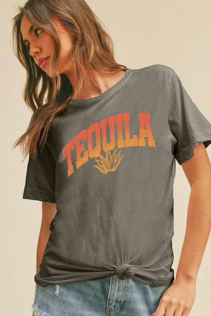 Tequila Graphic Tee, Asphalt