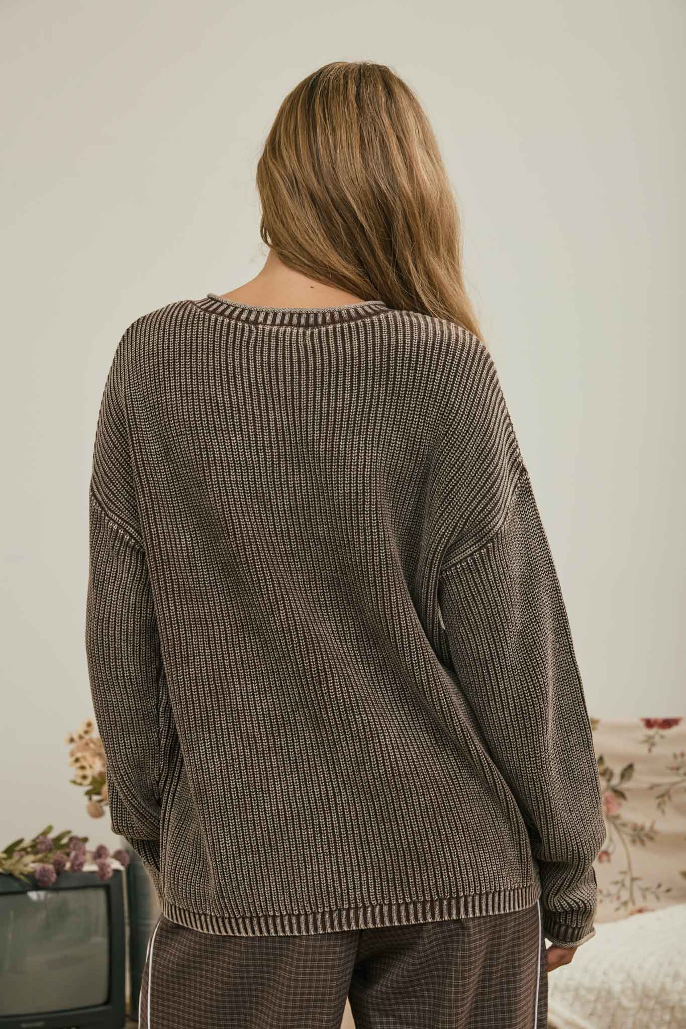 The Worn West Henley, Dark Brown