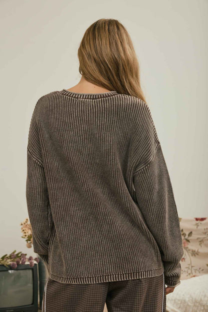 The Worn West Henley, Dark Brown
