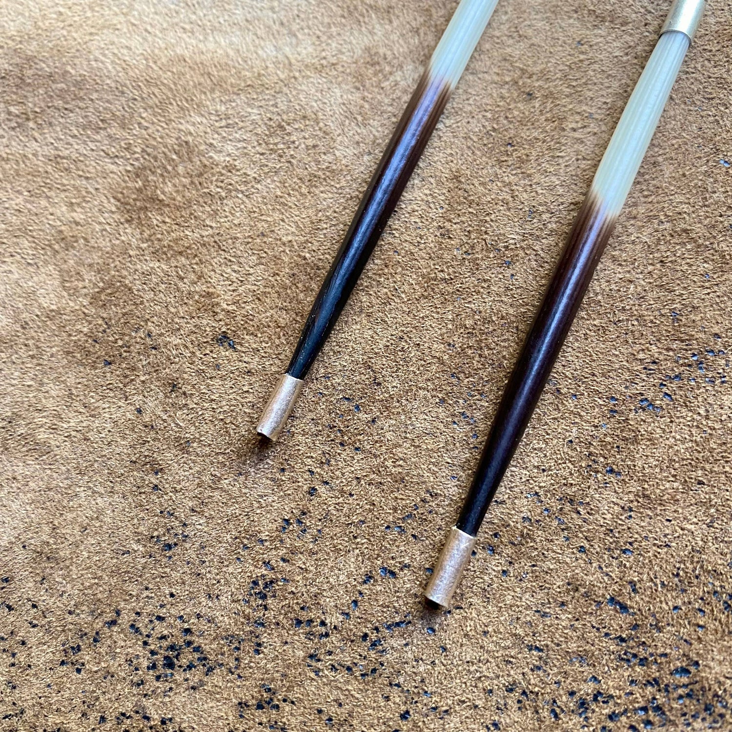 Porcupine Quill Earrings - Short, Black/Brown/Ivory, Silver: Short / Silver