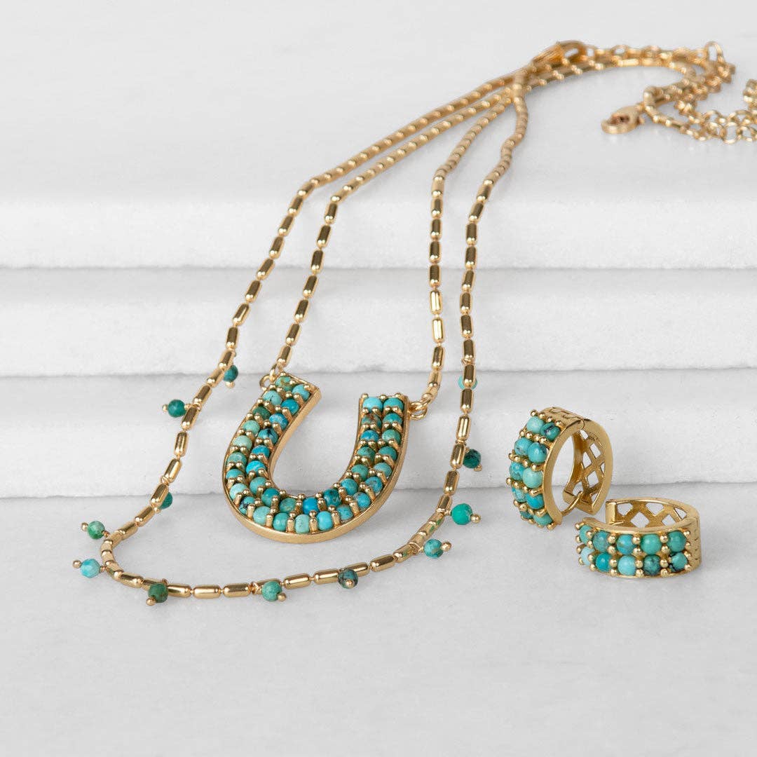 Prism Linea Turquoise Equestrian Earrings