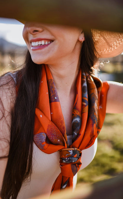 The Scarlet Bloom Silk Wild Rag