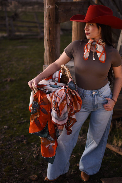 The Scarlet Bloom Silk Wild Rag