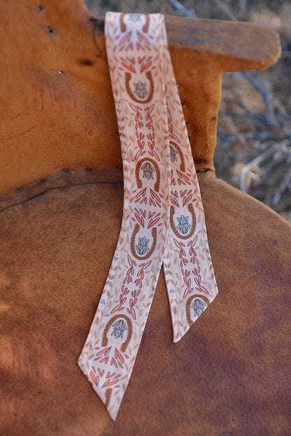 Western Harvest in Dusty Rose Silk Twilly Cowgirl Scarf - Western Harvest in Deep Juniper Silk Twilly Cowgirl Scarf