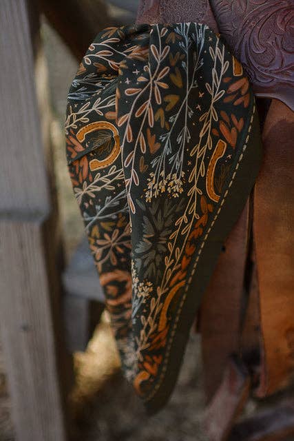 Western Harvest in Deep Juniper Silk Wild Rag