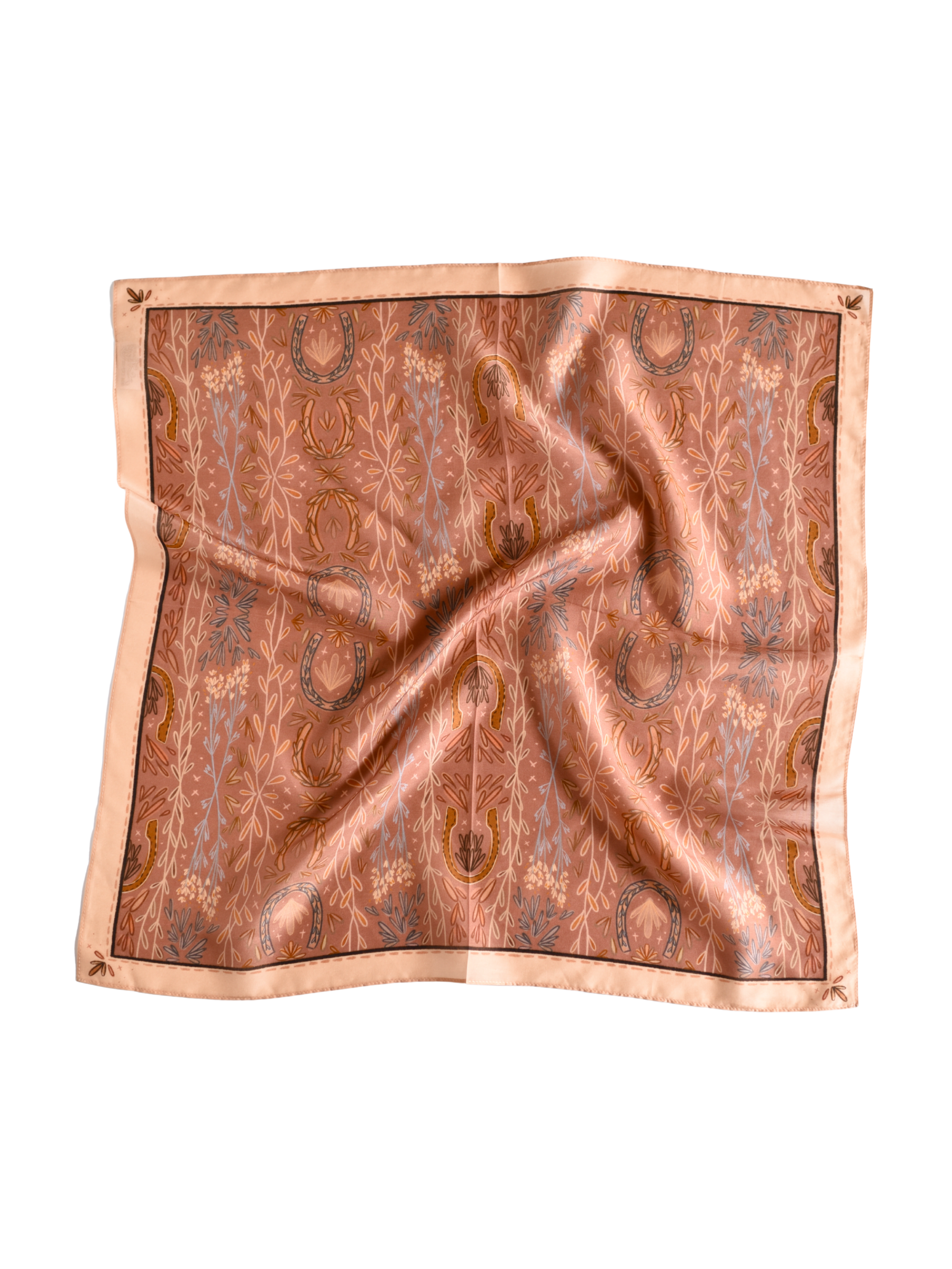 Western Harvest in Dusty Rose Silk Wild Rag