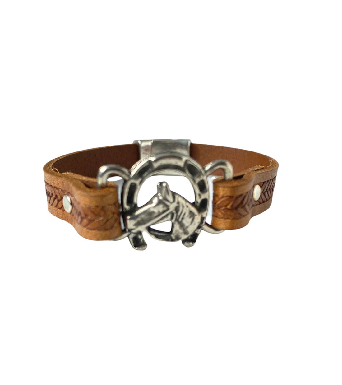 Horseshoe Leather Bracelet