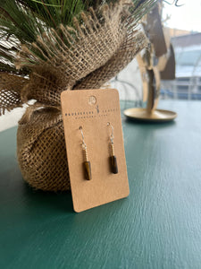 Tiger Eye Gold Beaded Earrings