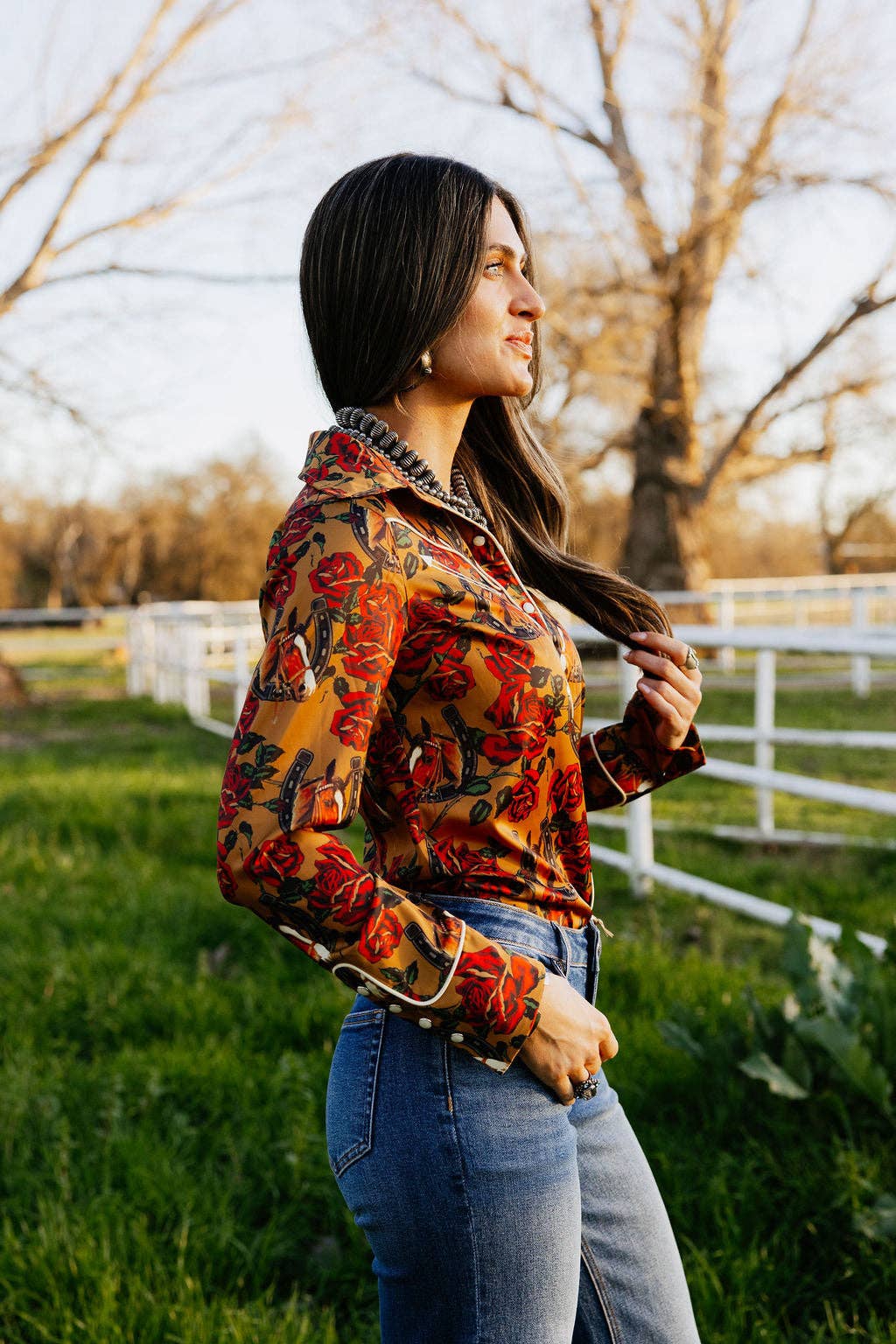 Horses &amp; Horseshoes Button Up