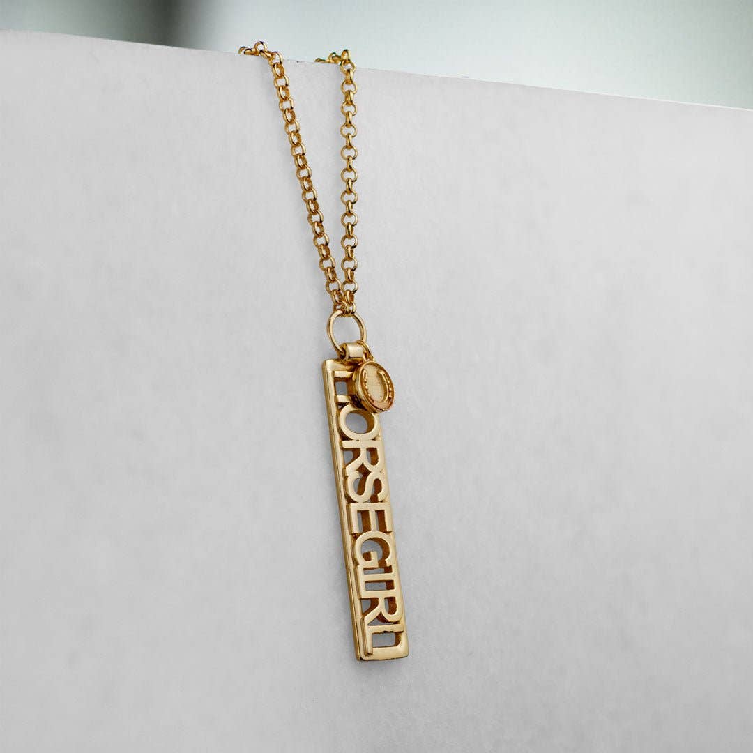 Horse Girl Dog Tag Necklace