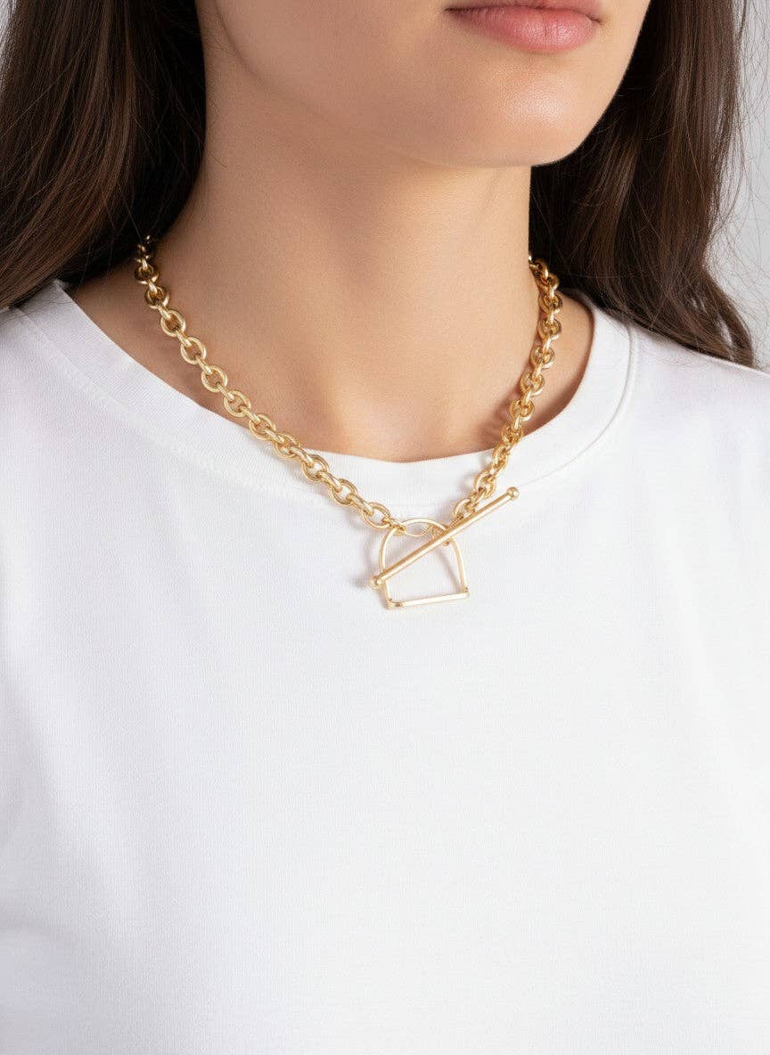 Gilded Stirrup Necklace