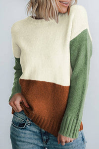 Bryn Colorblock Ribbed Trim Sweater