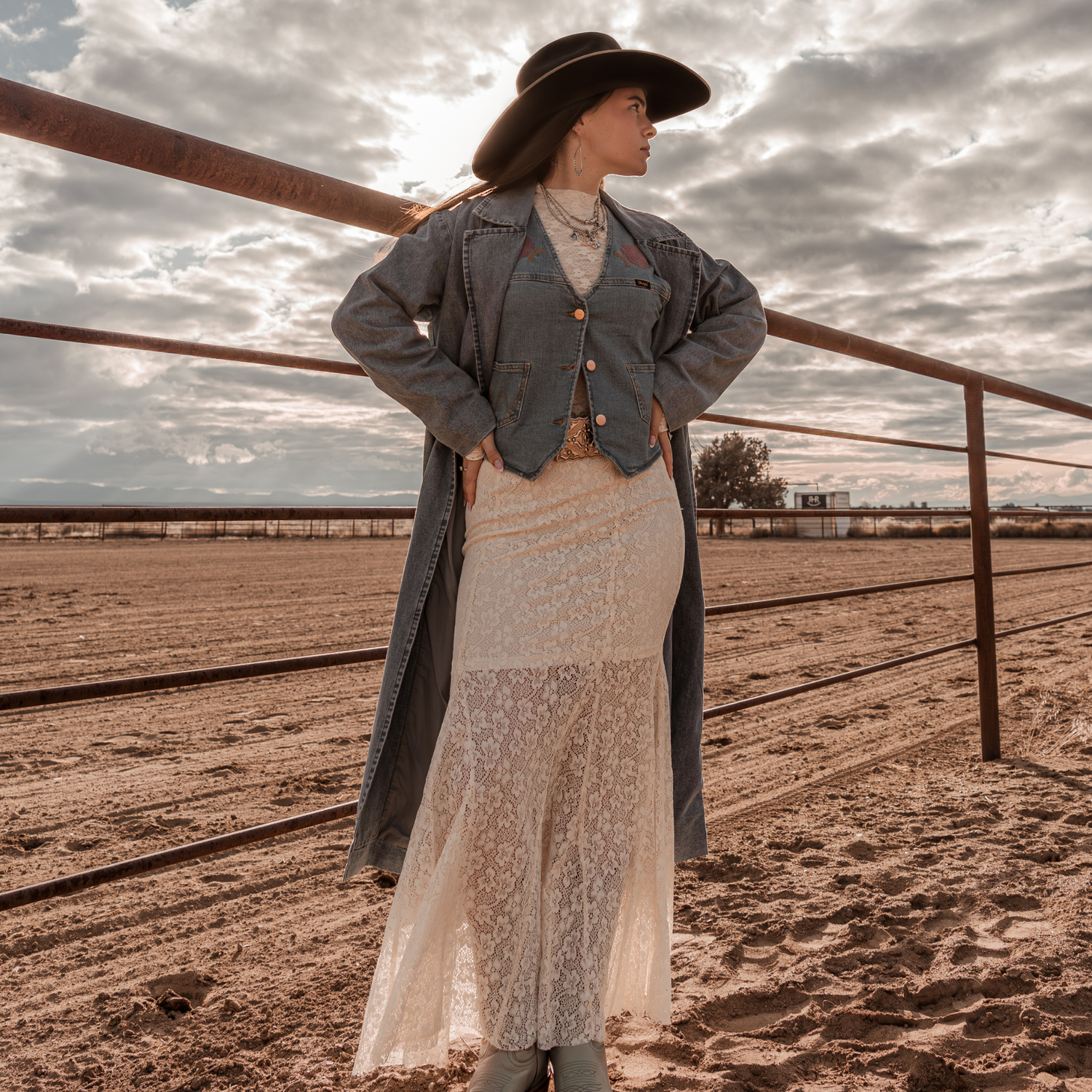 Ecru Fields Lace Skirt