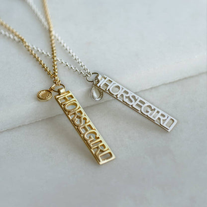 Horse Girl Dog Tag Necklace