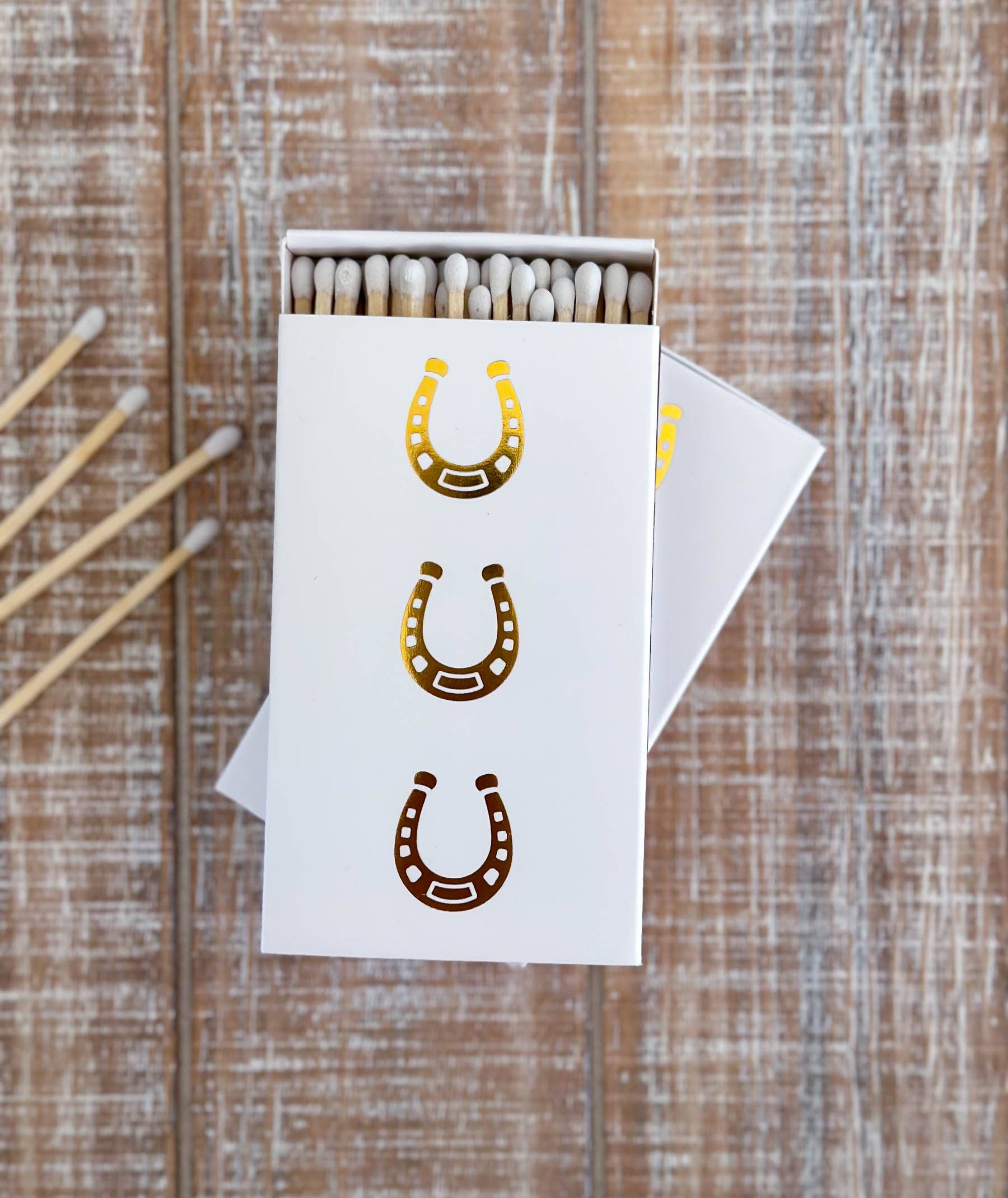 Oversized Horseshoe Matches with Gold Foil: Black