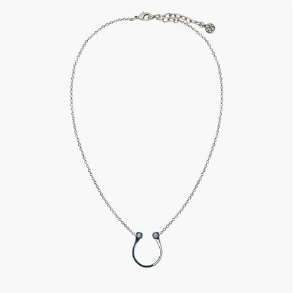 Charmed Horseshoe Necklace, Silver