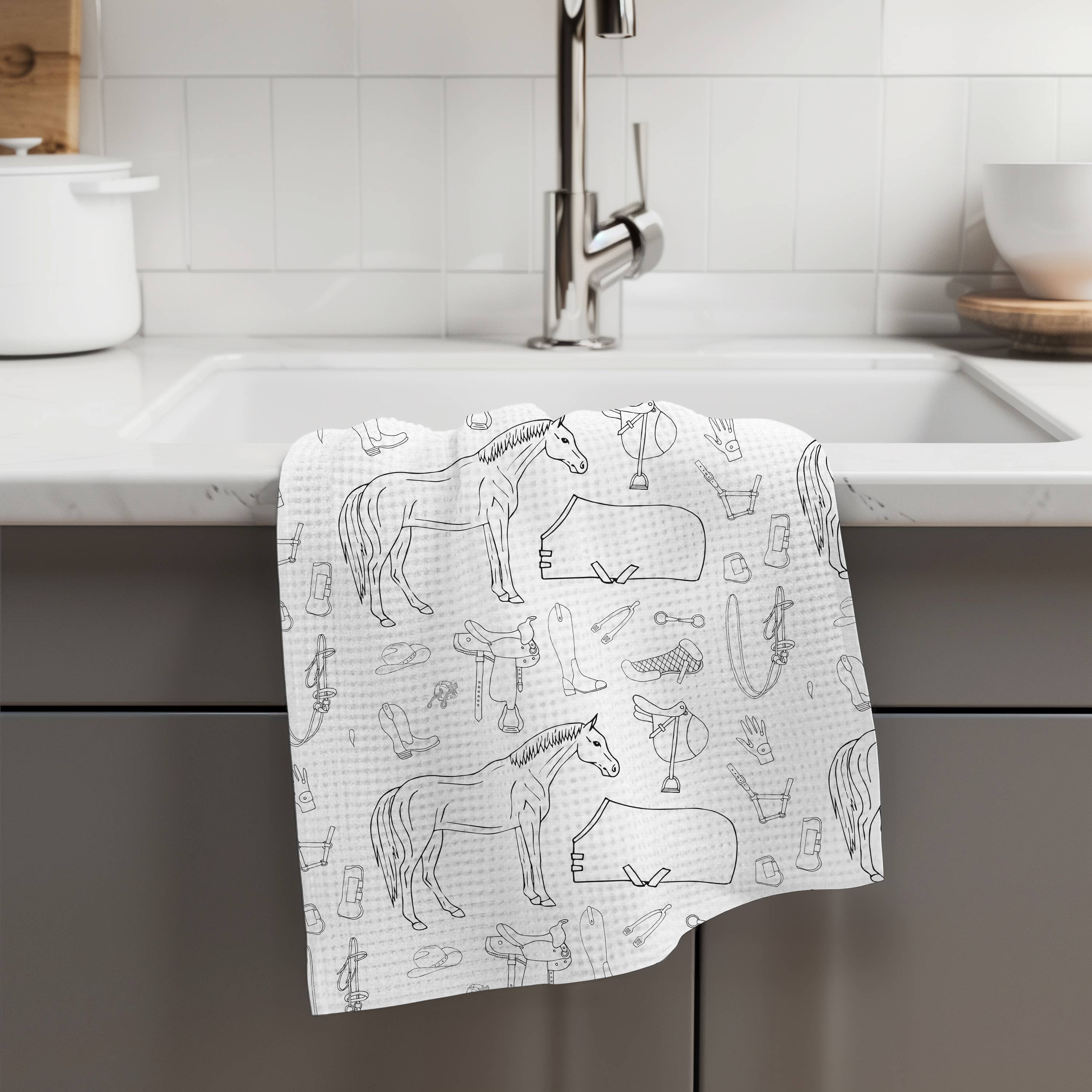 Reins & Ribbons Tea Towel