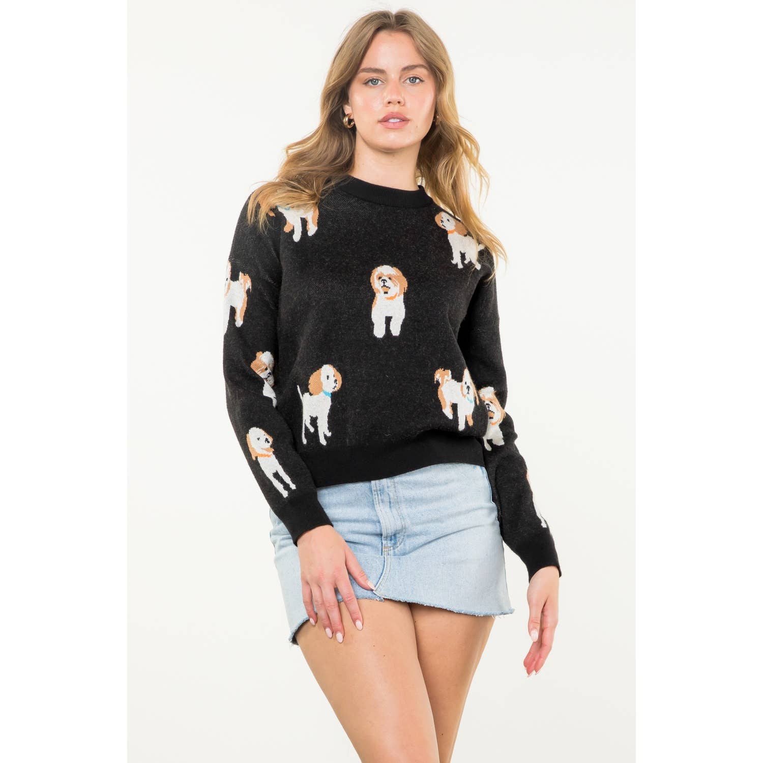 Show Dog Knit Sweater, Black