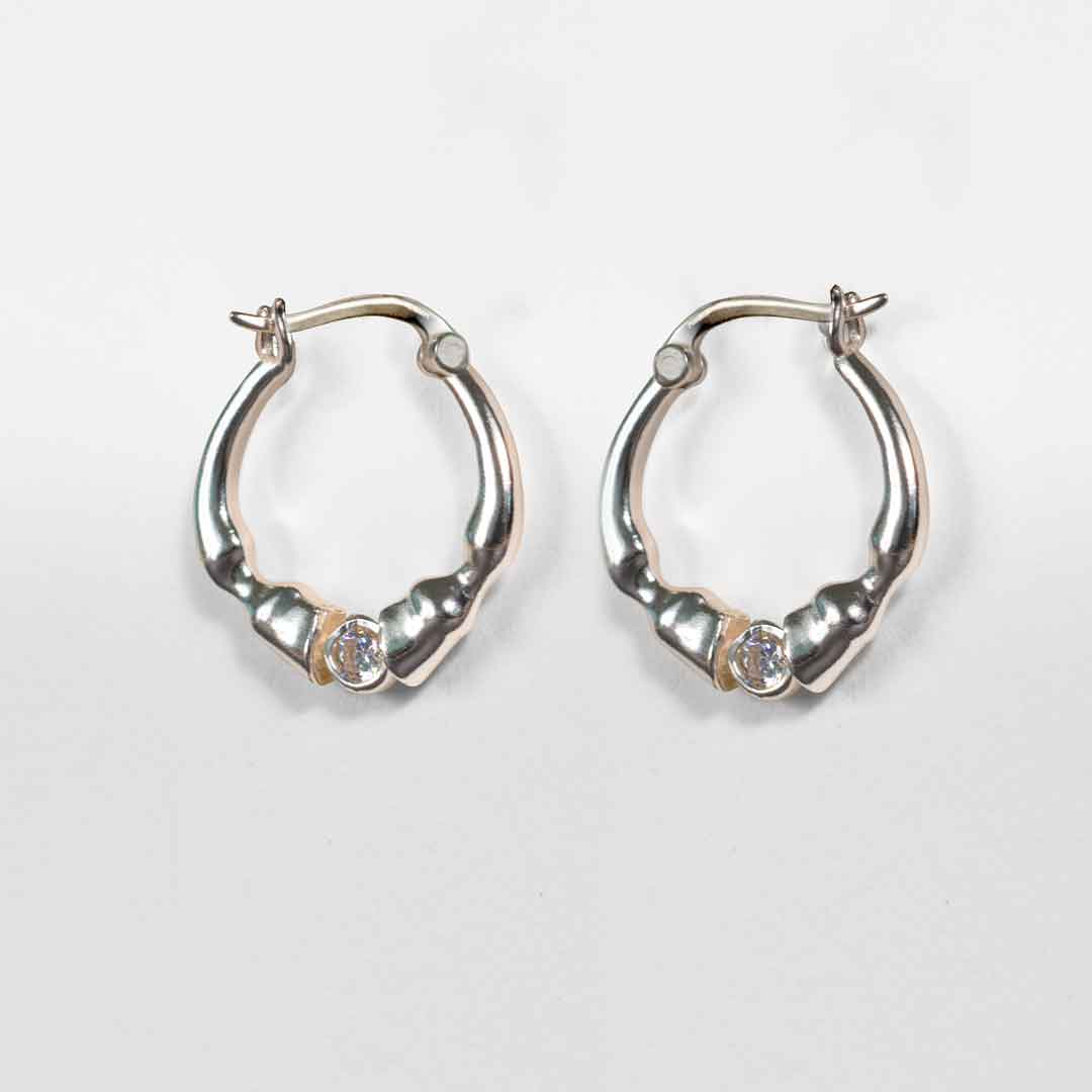 Cavallo - Moissanite Horseshoe Earrings, Sterling Silver