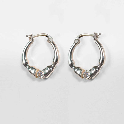 Cavallo - Moissanite Horseshoe Earrings, Sterling Silver