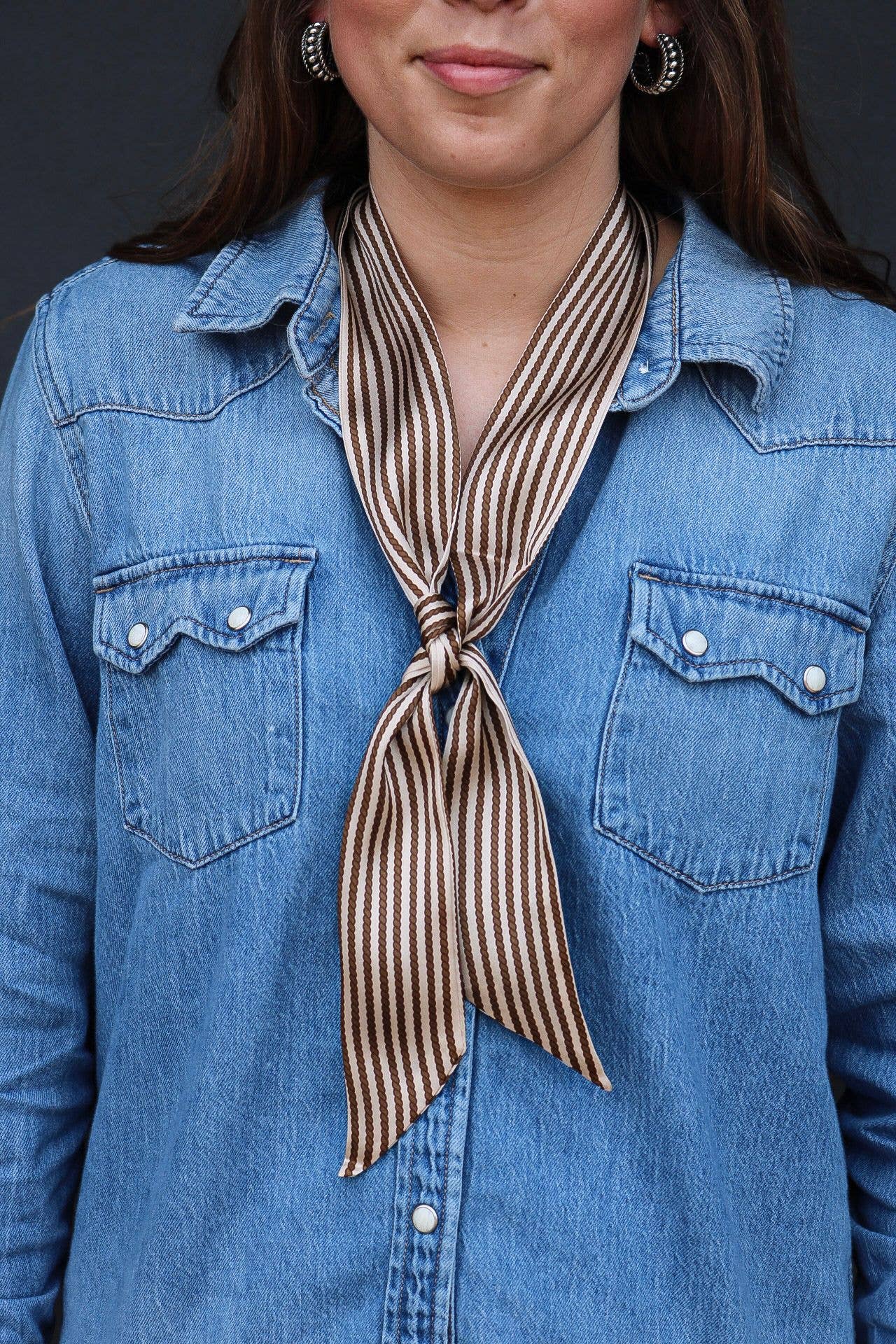 Saddle Stripe Silk Twilly