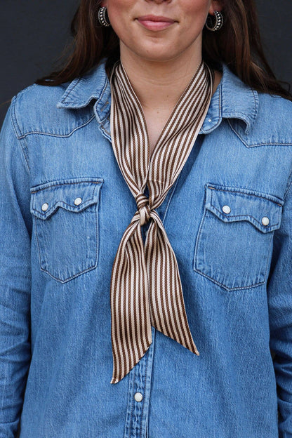 Saddle Stripe Silk Twilly