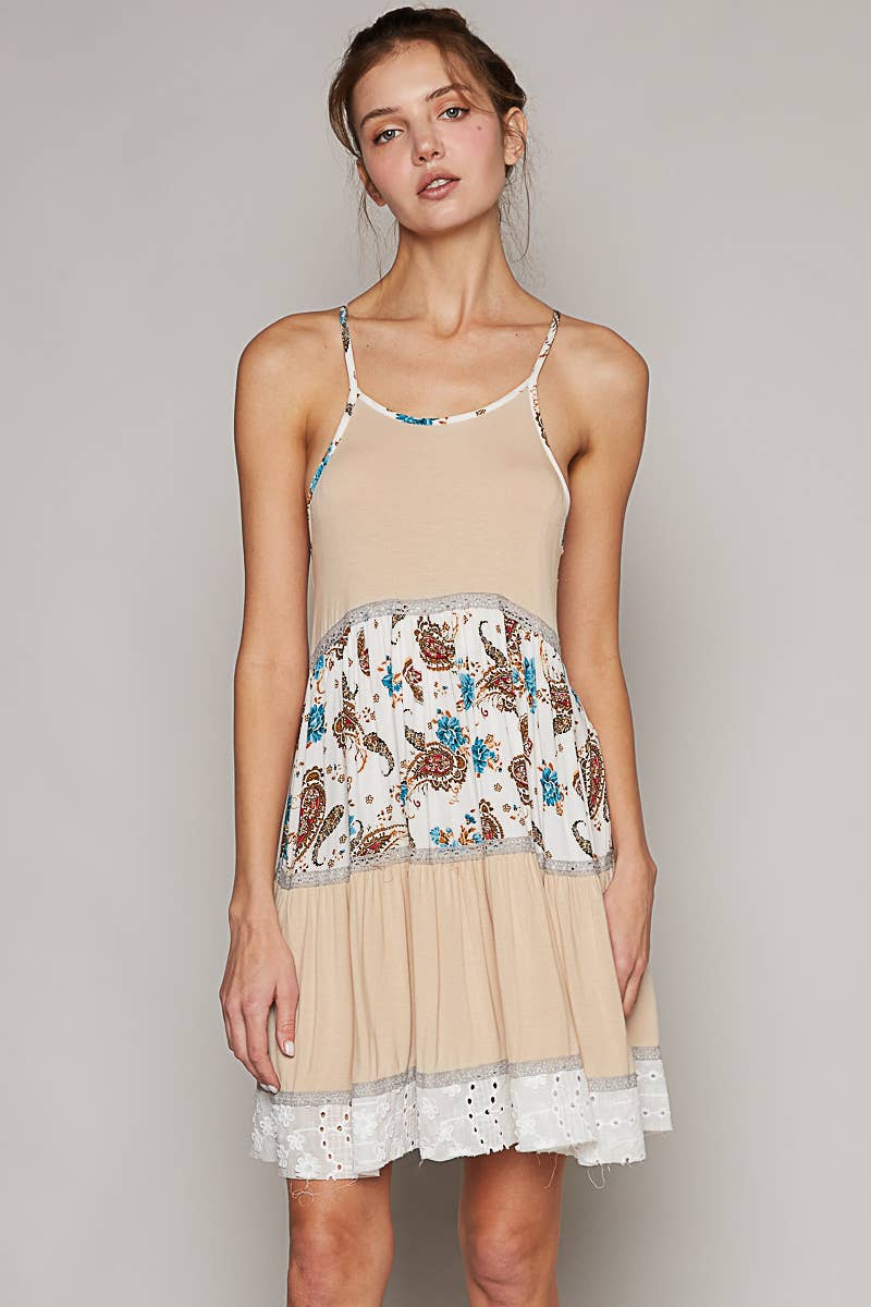Round Neck Sleeveless Paisley Dress