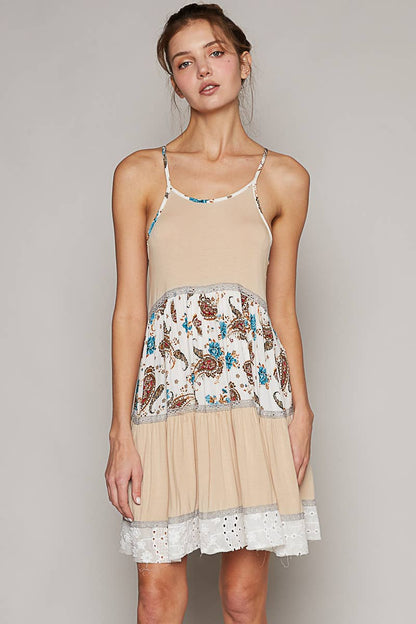 Round Neck Sleeveless Paisley Dress