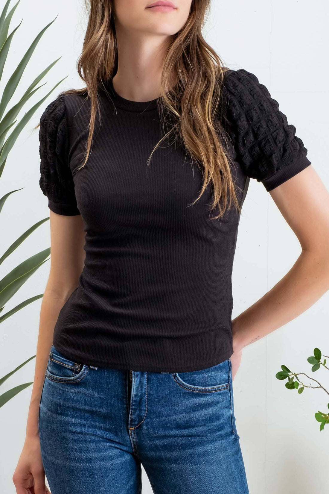 Dusty Rose Top, Black