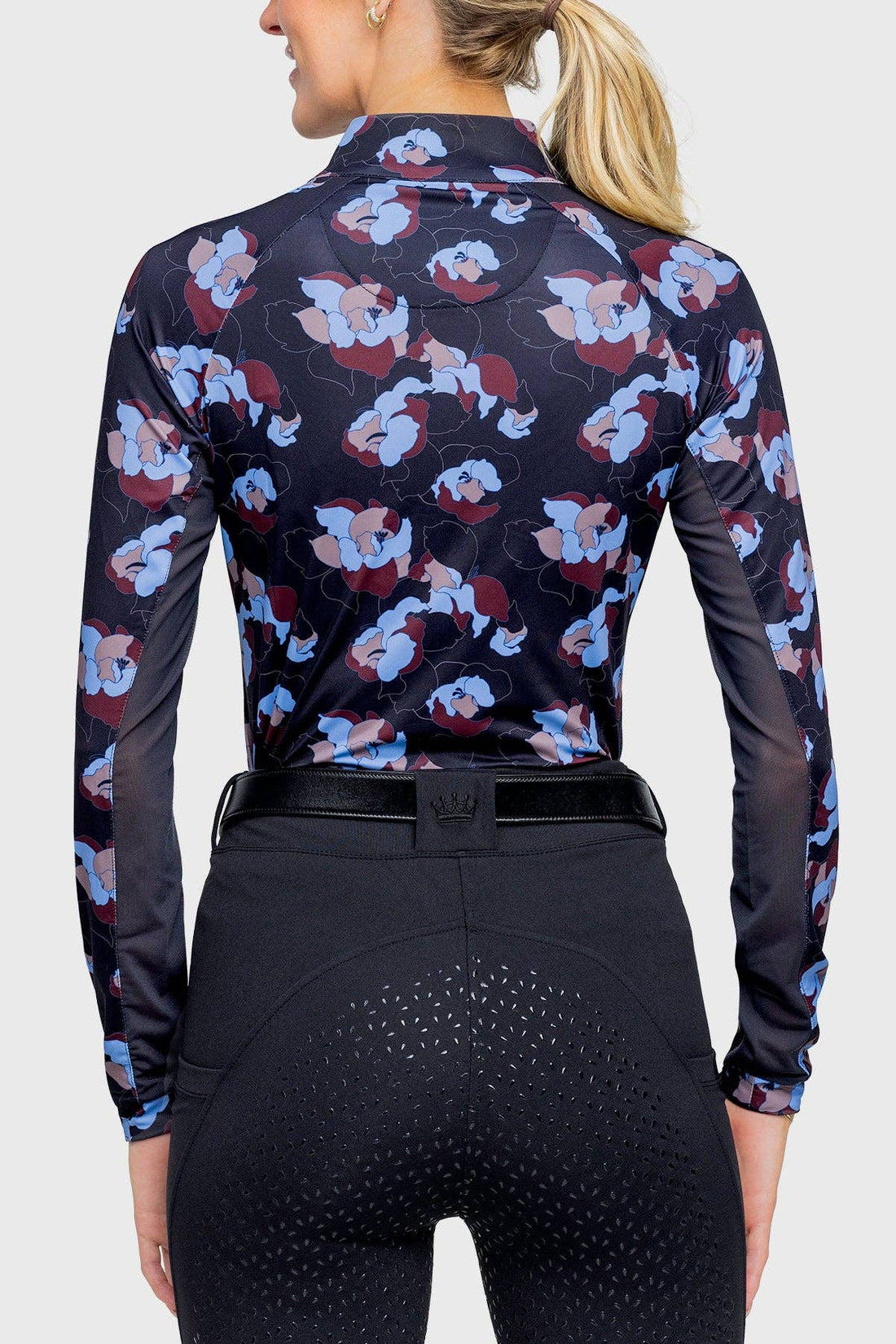 Kastel Denmark Black Floral 1/4 Zip Shirt