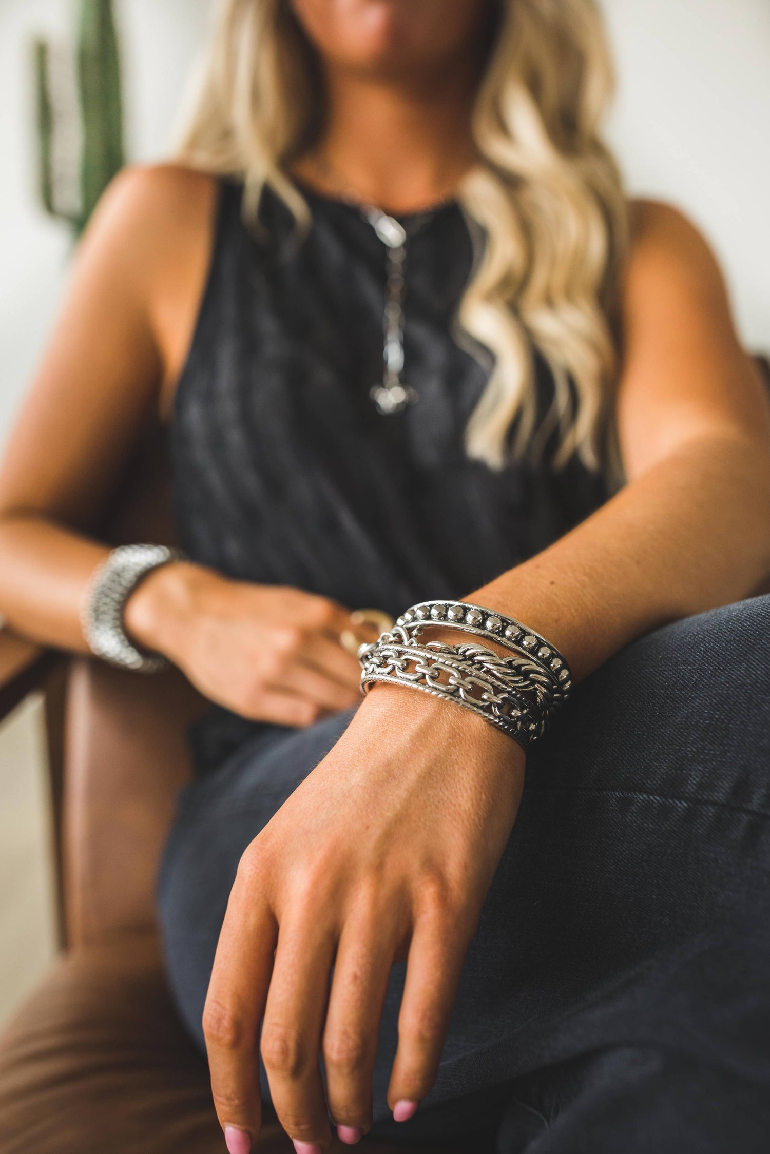 Silver Stud Cuff