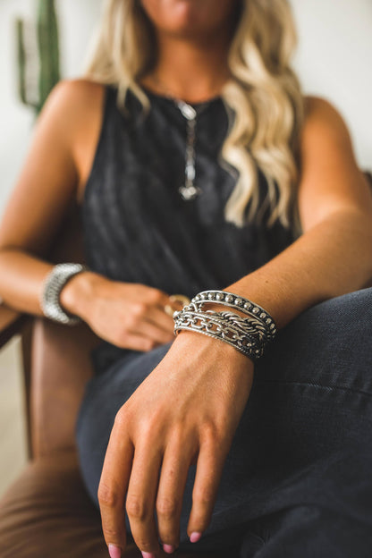 Silver Stud Cuff