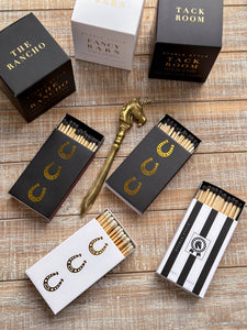 Oversized Horseshoe Matches with Gold Foil: Black