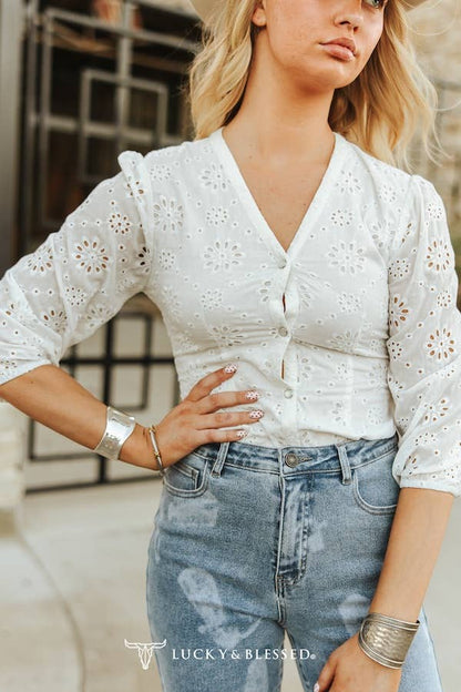 Open Sky Eyelet Blouse