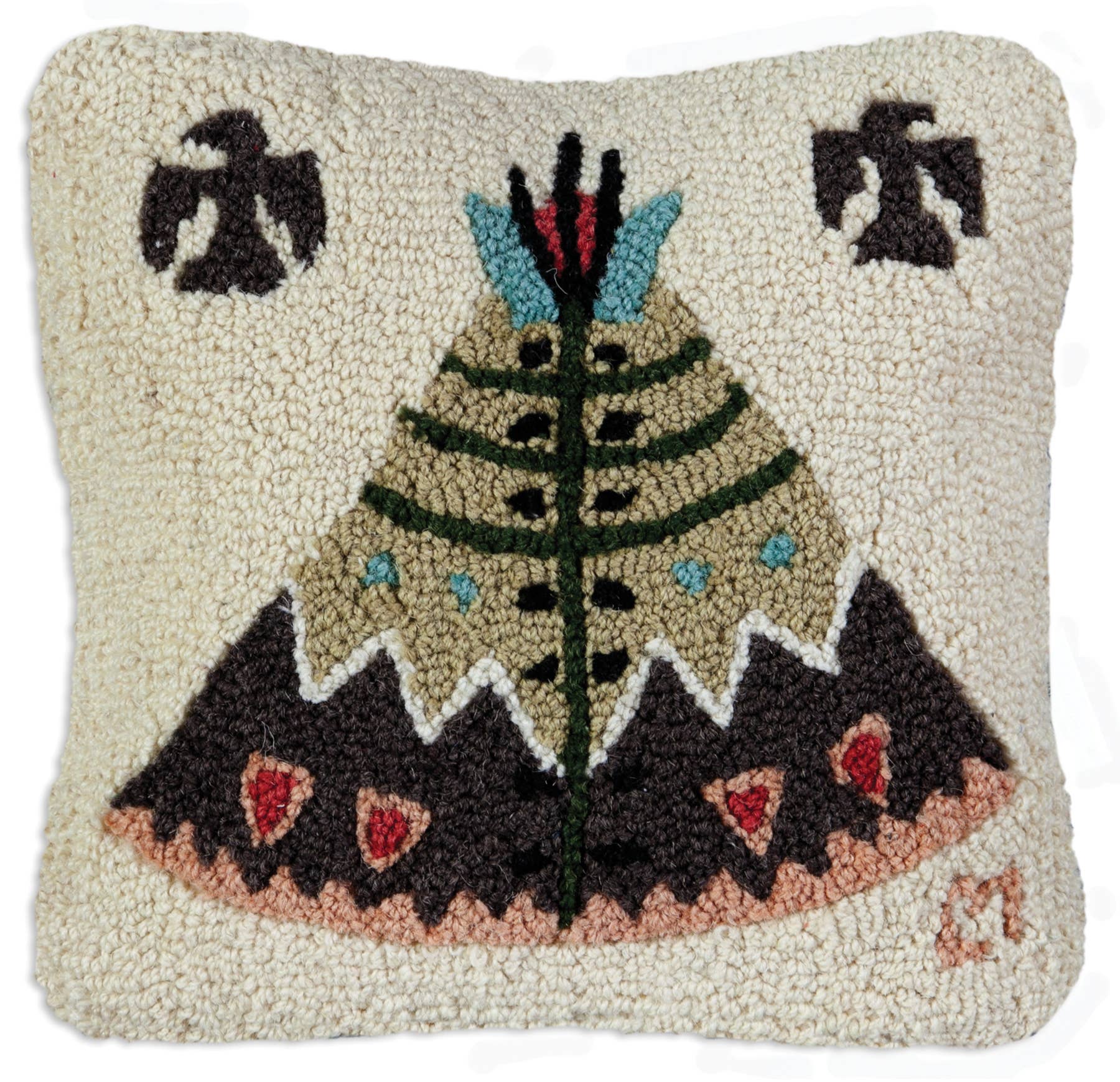 Teepee Hook Wool Pillow