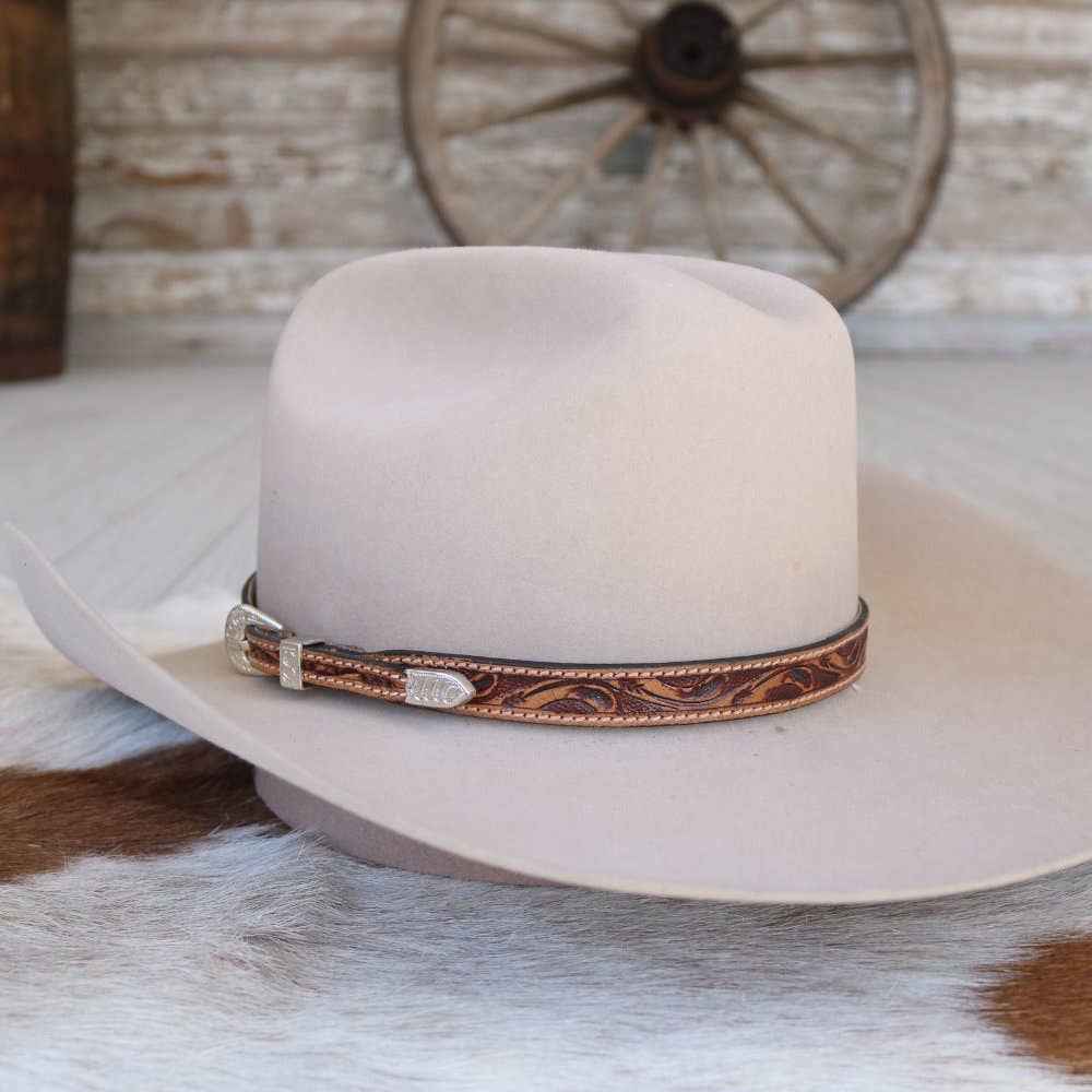 Cody Tooled Leather Hat Band