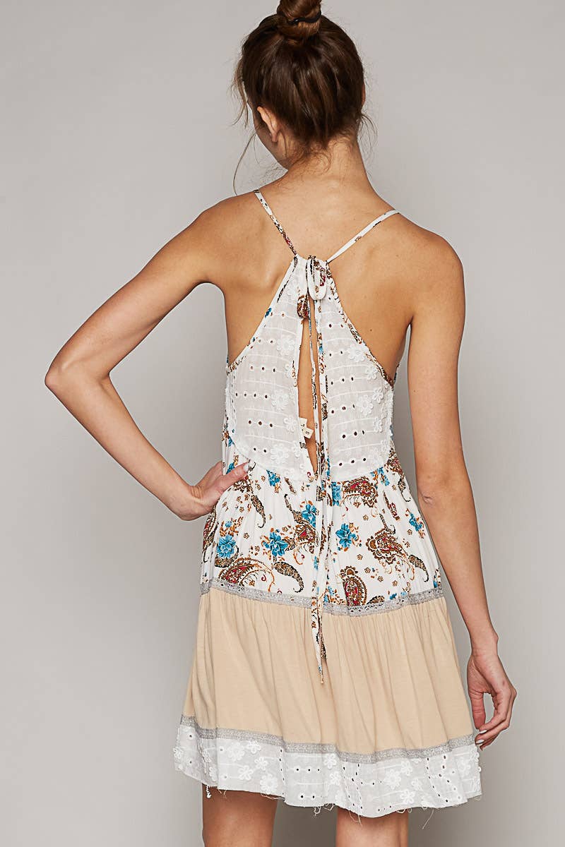 Round Neck Sleeveless Paisley Dress